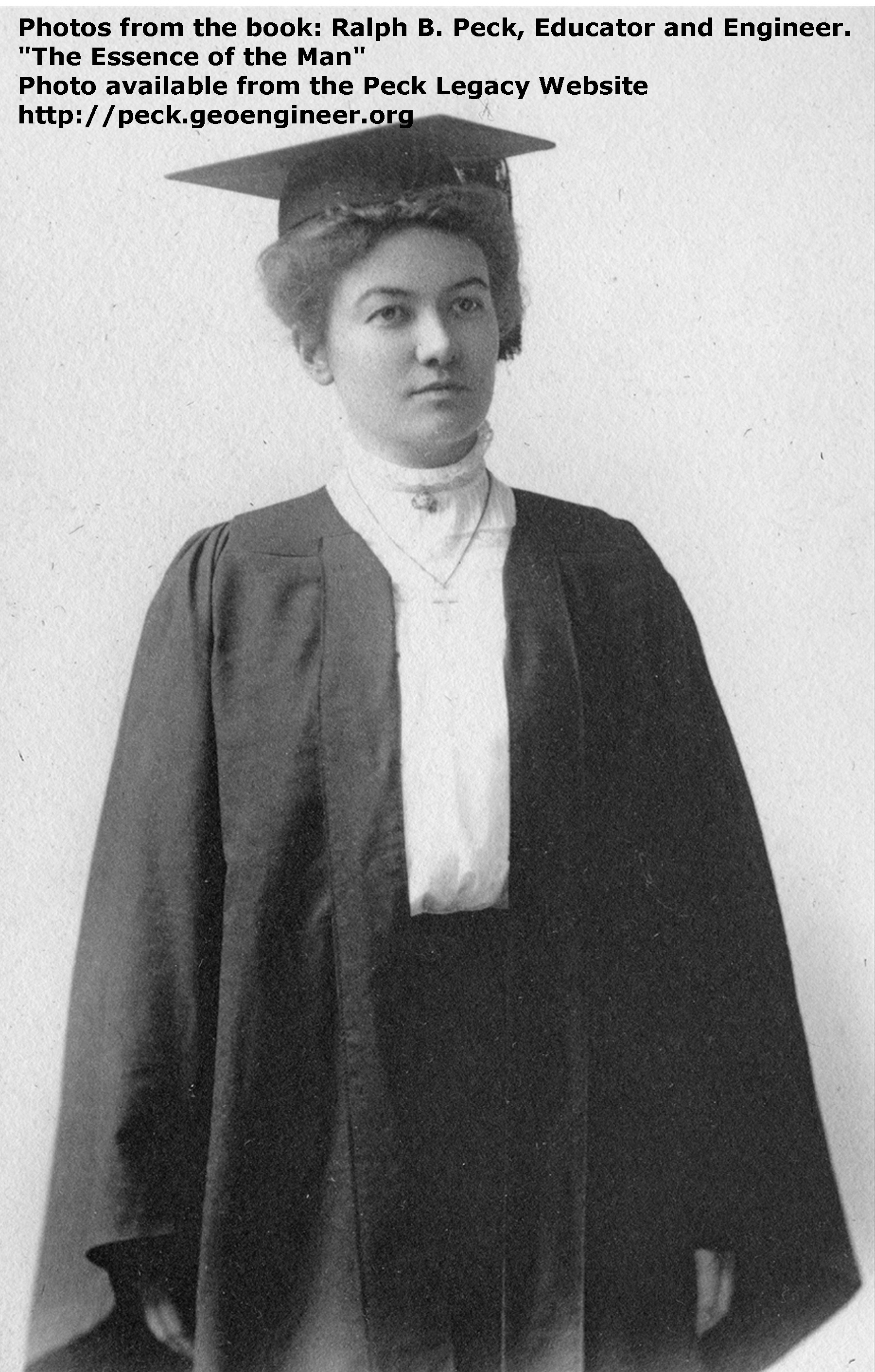 Photo#1:My mother, Ethel Huyck, at her graduation from the University of Minnesota, 1906