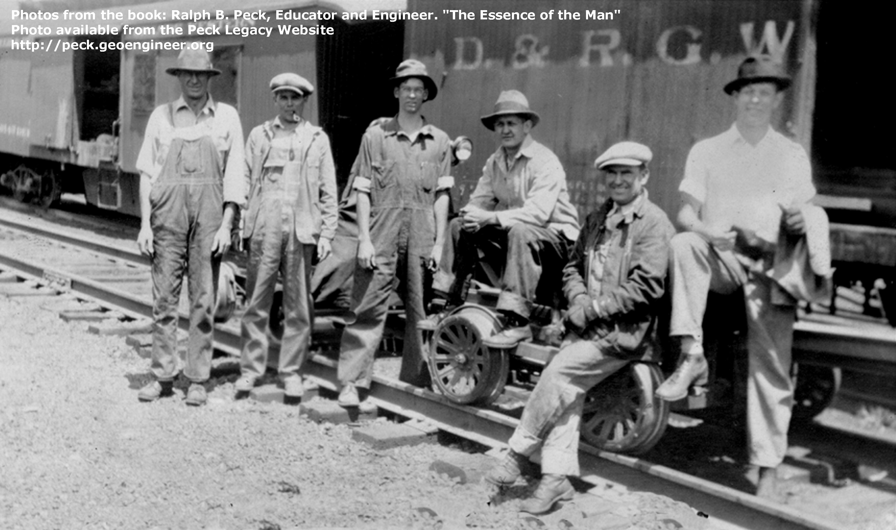 Photo#20: RBP, third from left, the railroad gang, summer 1930