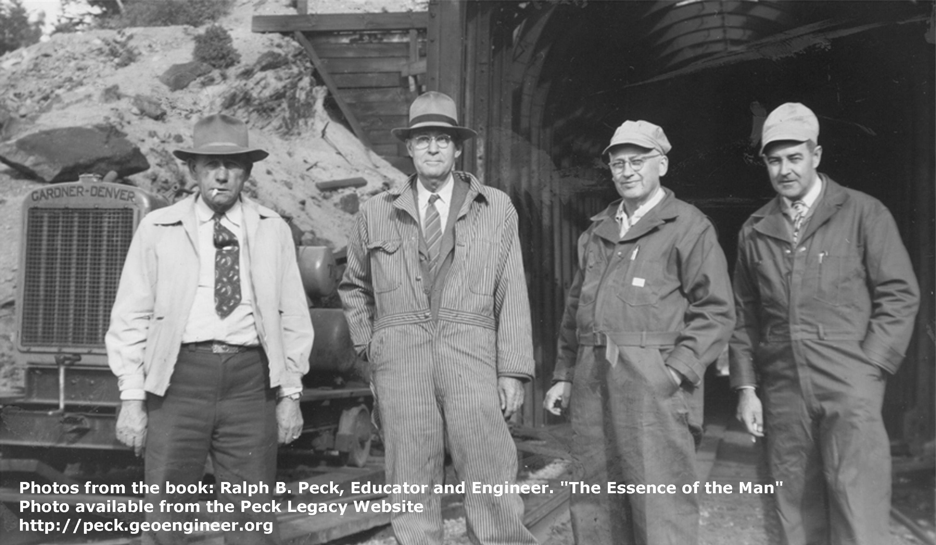Photo#3: O.K Peck, second from left, West End Tunnel #20, D&RGW, 1948
