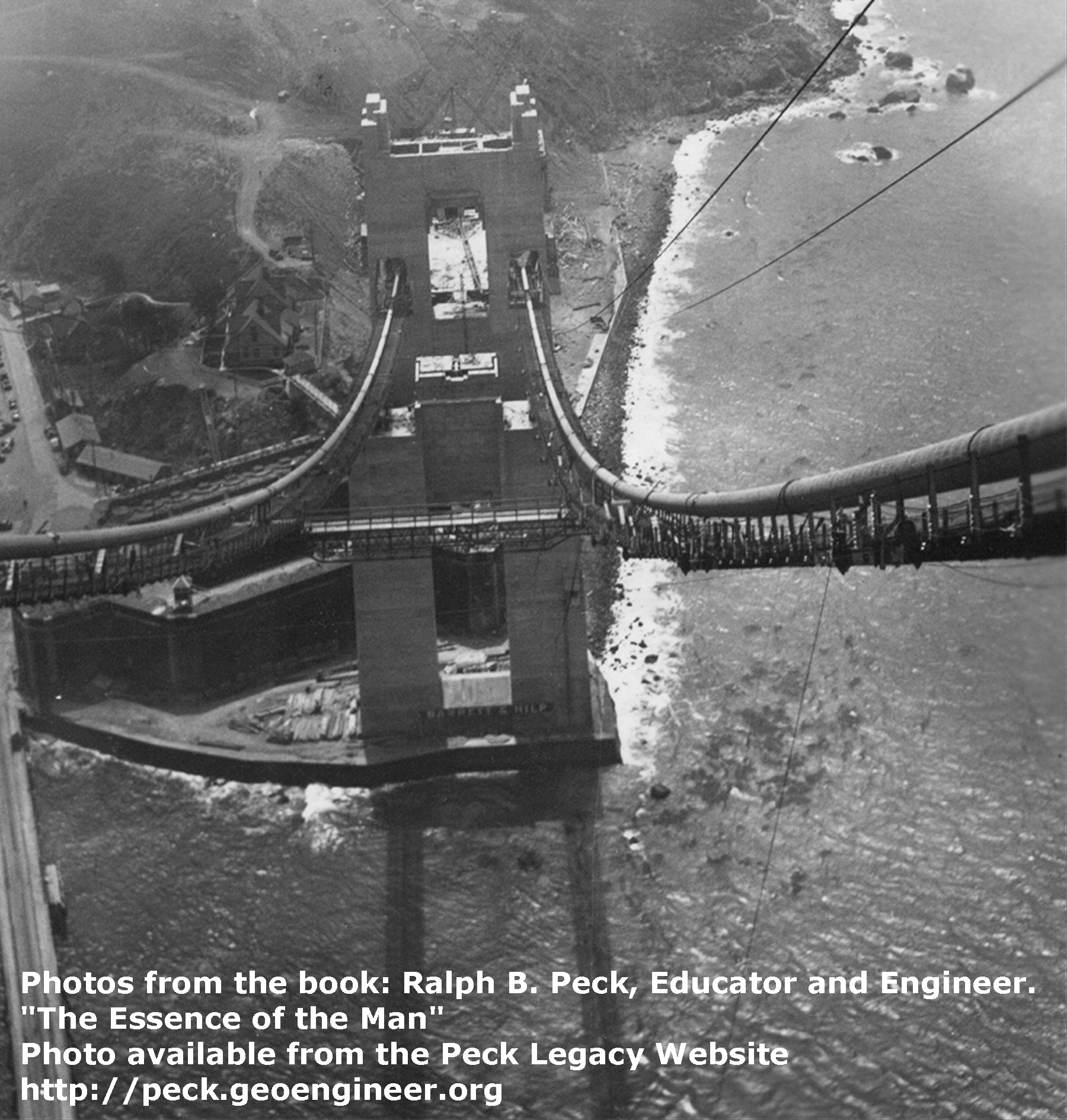 Photo#9: Marin anchorage from tower, Golden Gate Bridge, 1936