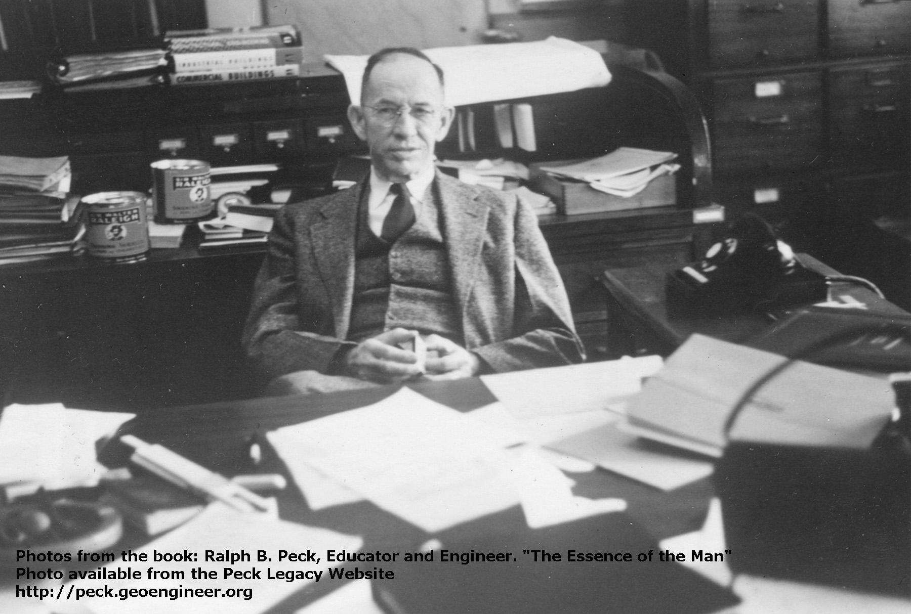Photo#33: Professor Huntington in his office, Engineering Hall, U of I, 1956