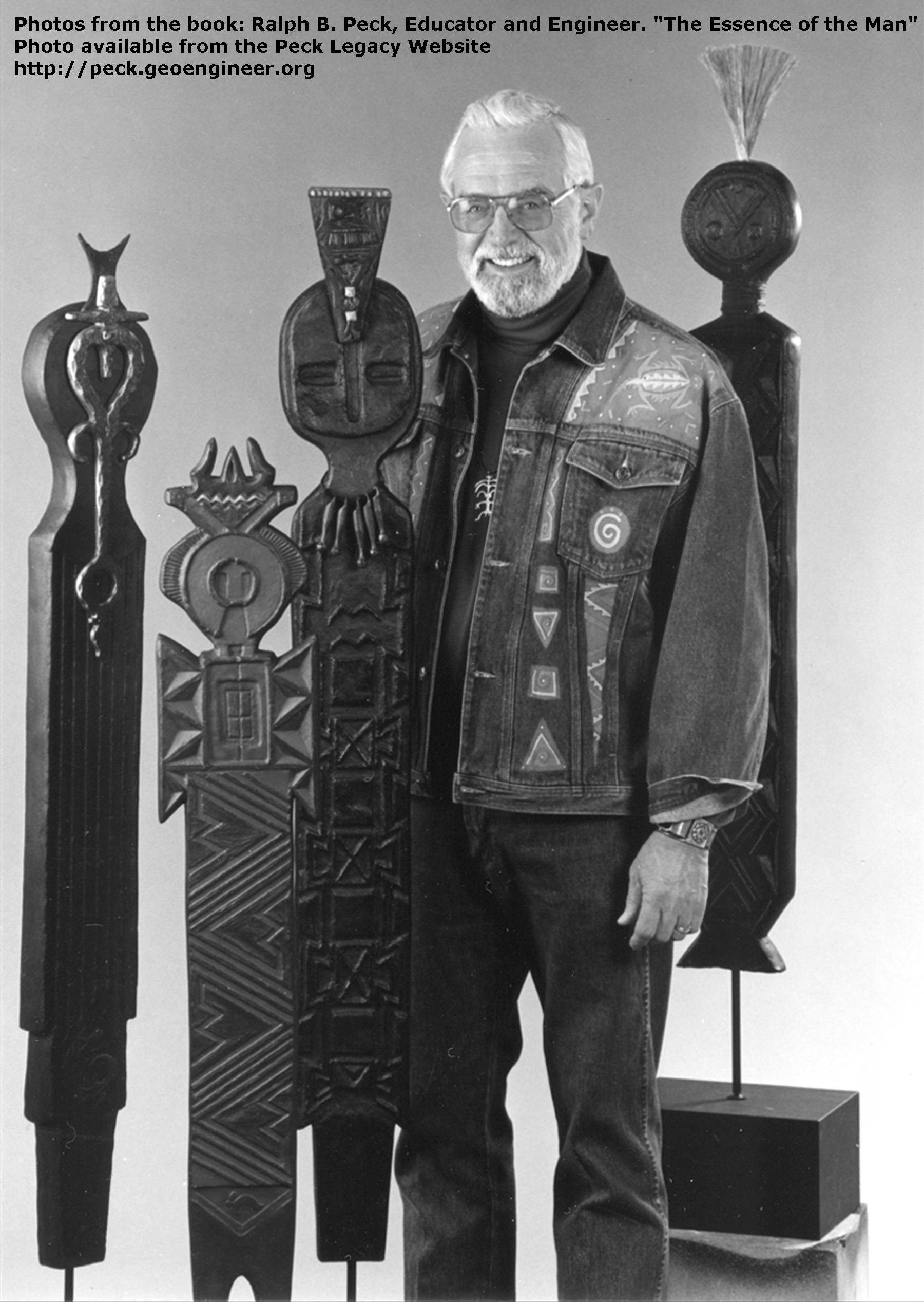 Photo#63: Allen with some of his mixed-media sculptures from his one-man show, Albuquerque, 1994