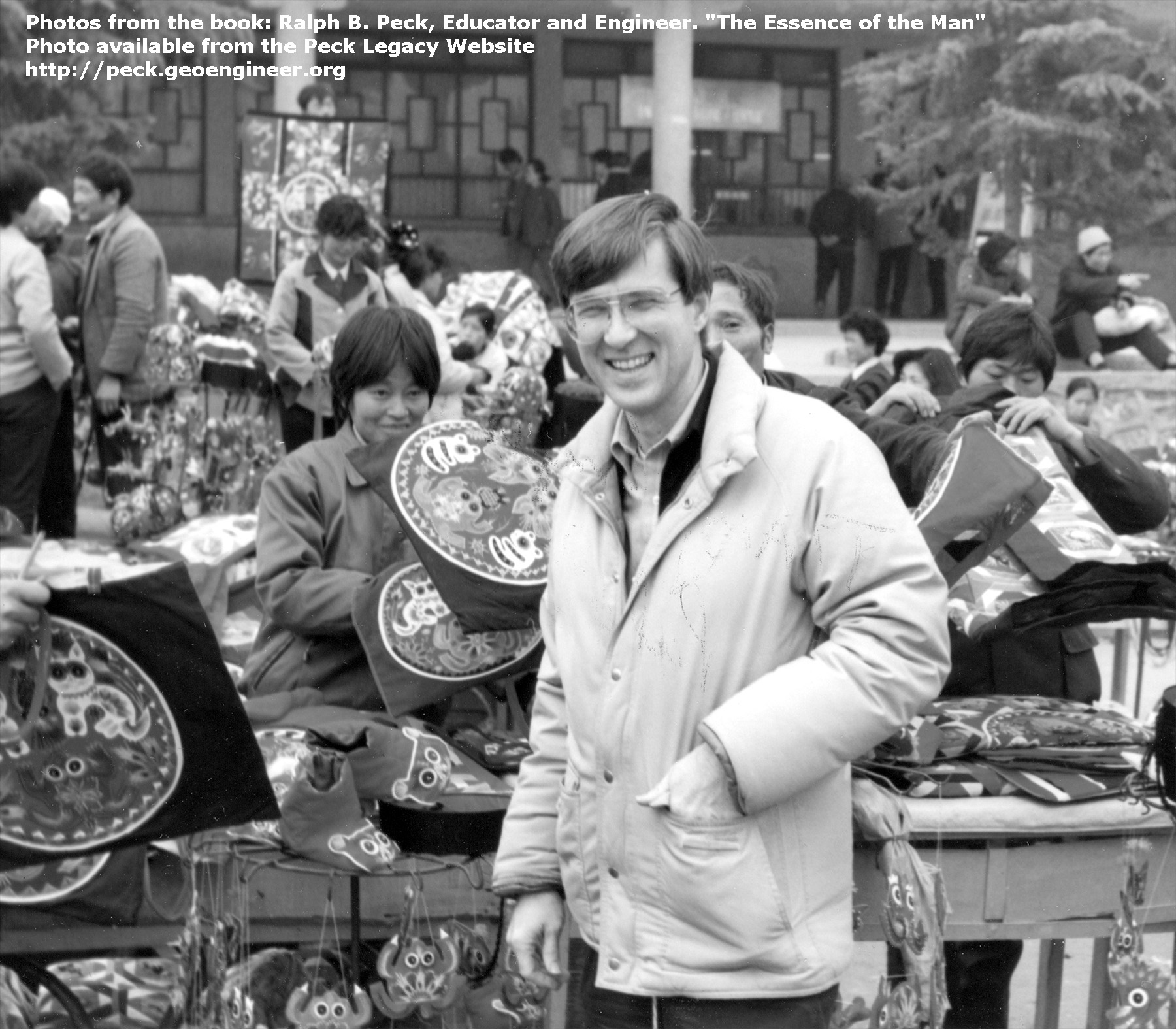 Photo#65: Jim at a handicrafts market, Xian, China, 1996