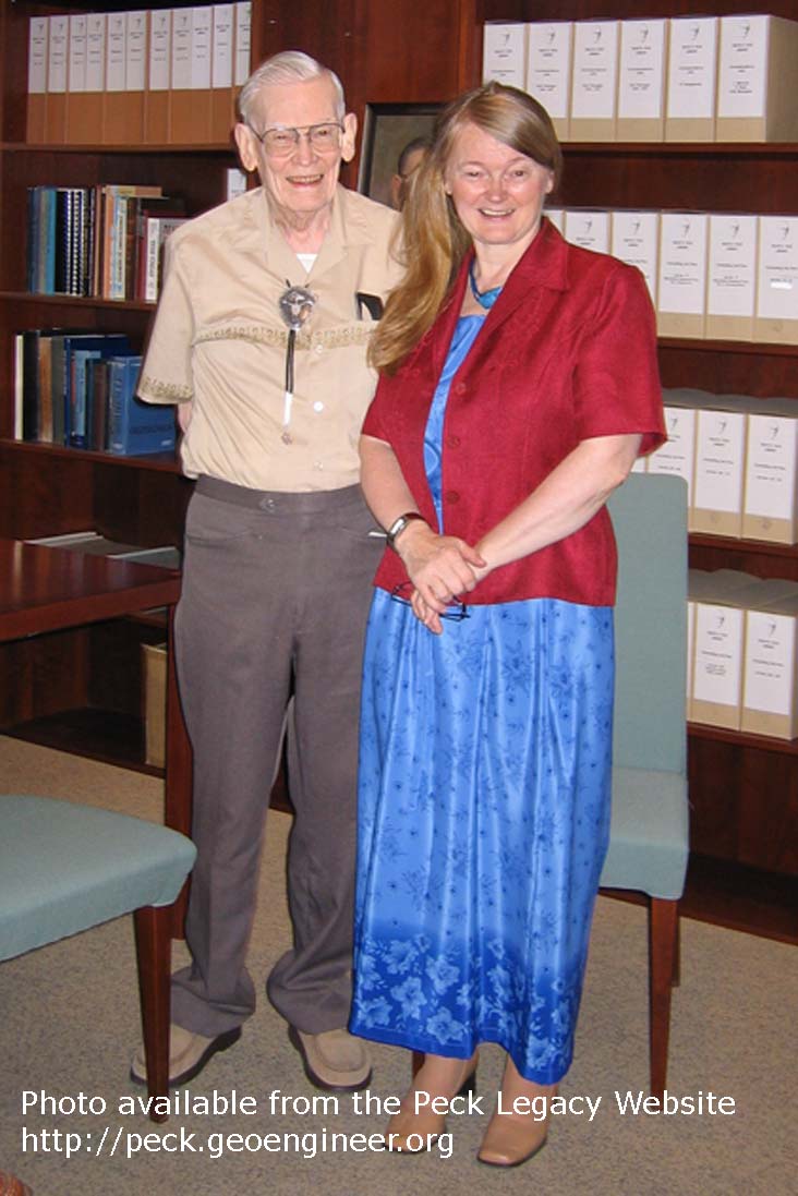 Photo#88: From the Peck bust presentation at NGI, August 21, 2005. Ralph Peck and Suzanne Lacasse.