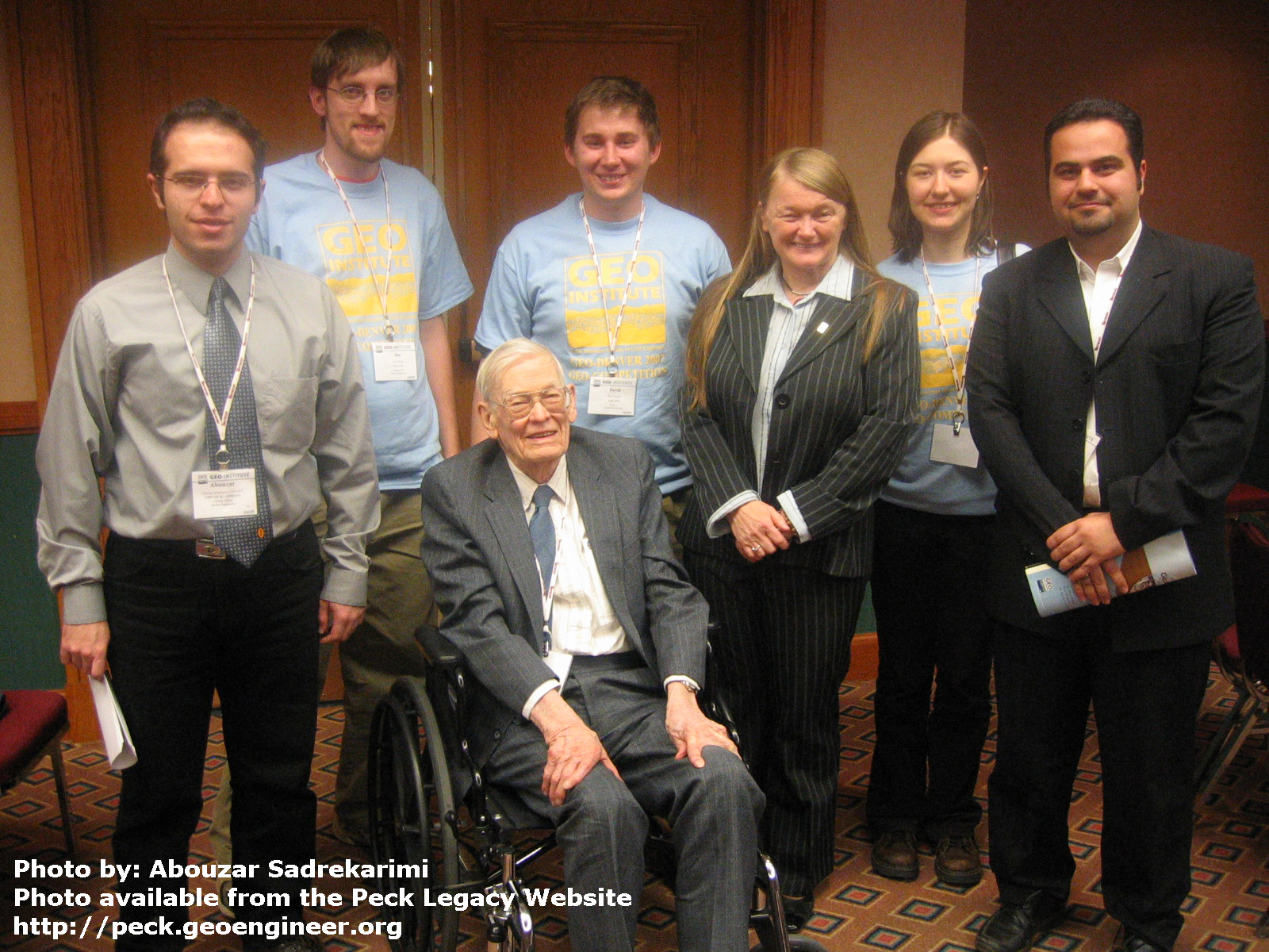Photo#101: GeoDenver 2007 Conference (from left to right-Abouzar Sadrekarimi, Jim Hansen, David Jaromin, Suzanne Lacasse, Nejan Huvaj).
